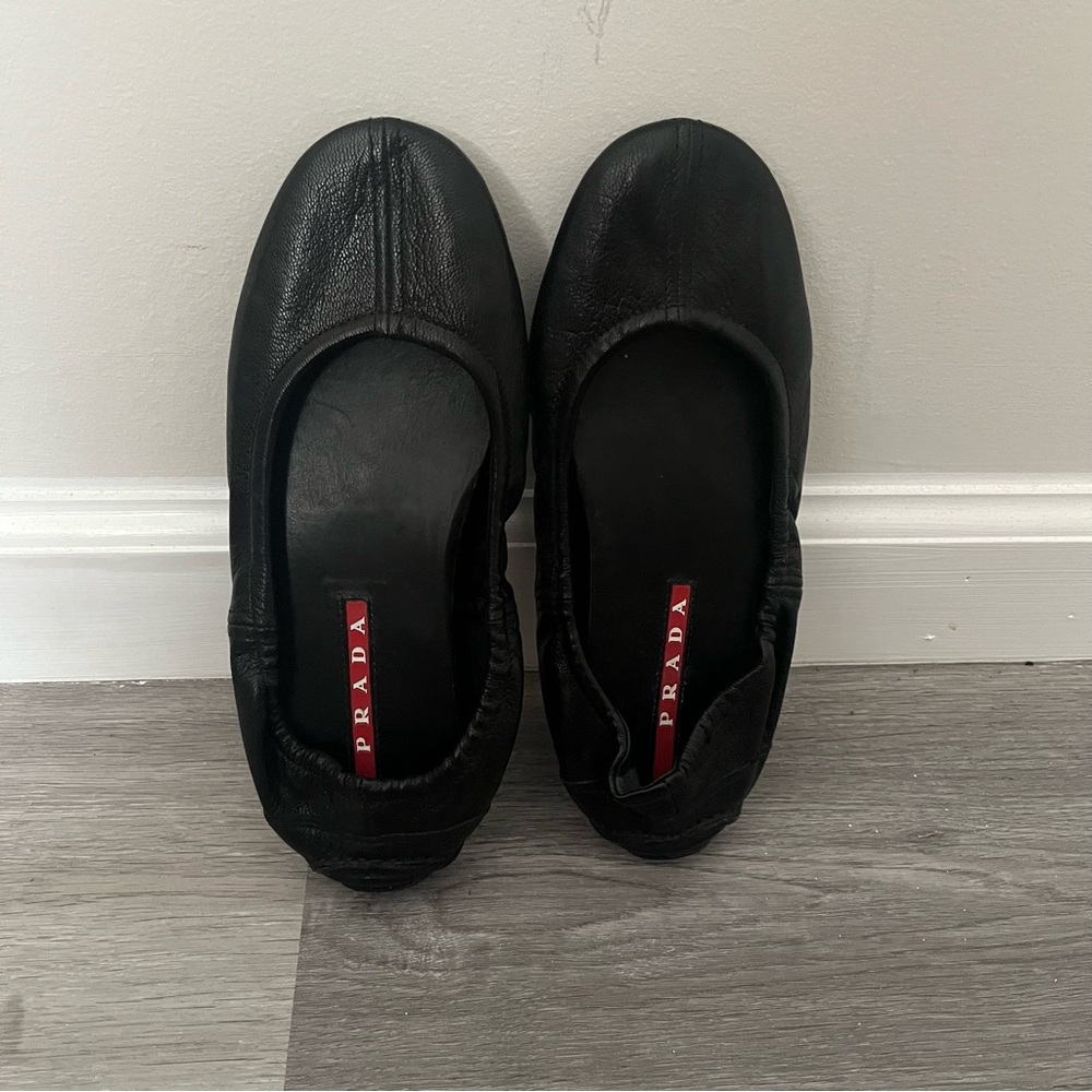 Prada Black Leather flats